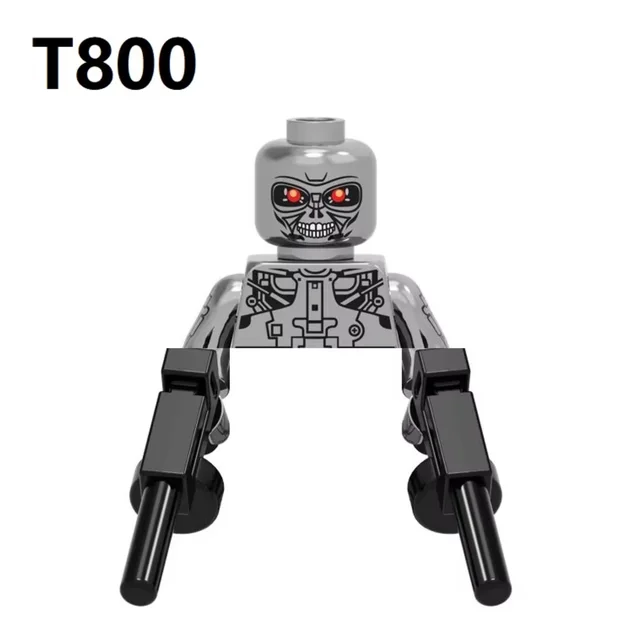 Chrome Skull Terminator T800 Robot Building Blocks Mini Action Figure Toys 2
