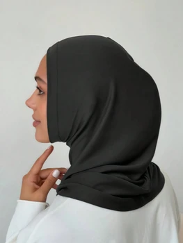 New Ramadan Muslim Women Instant Inner Hijab Cap Turban Hat Solid Undercap Stretch Bonnet Lightweight Soft Underscarf Bandana