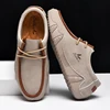 New 2024 Autumn Handmade Leather Casual Men Shoes Design Fashion Sneakers Man Loafers Breathable Low Top Flat FootWear Driving 6