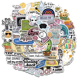 Aesthetic Sarcastic Sticker Set - Kawaii Waterproof DIY Decoration for Scrapbooks, Laptops, Luggage, and More (50 - Pack) (50PCS)