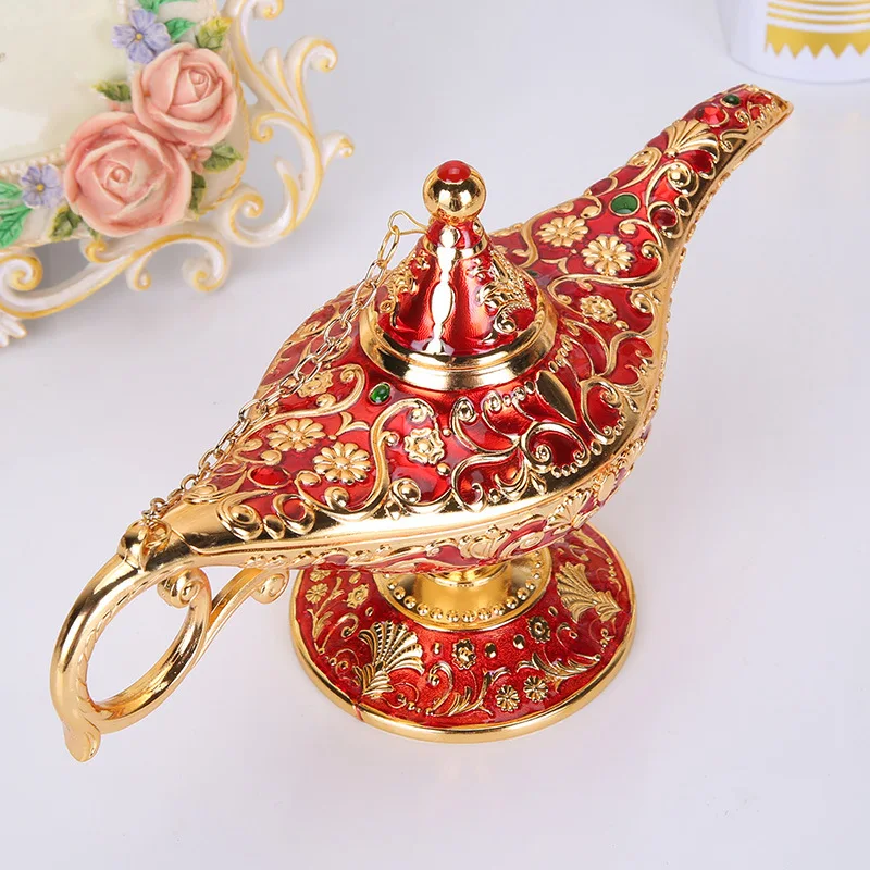 

Allah Magic Lamp Tin Ware Retro European Arts and Crafts Alloy A Creative Craft Decoration Wishing Lamp Home Decor Statue