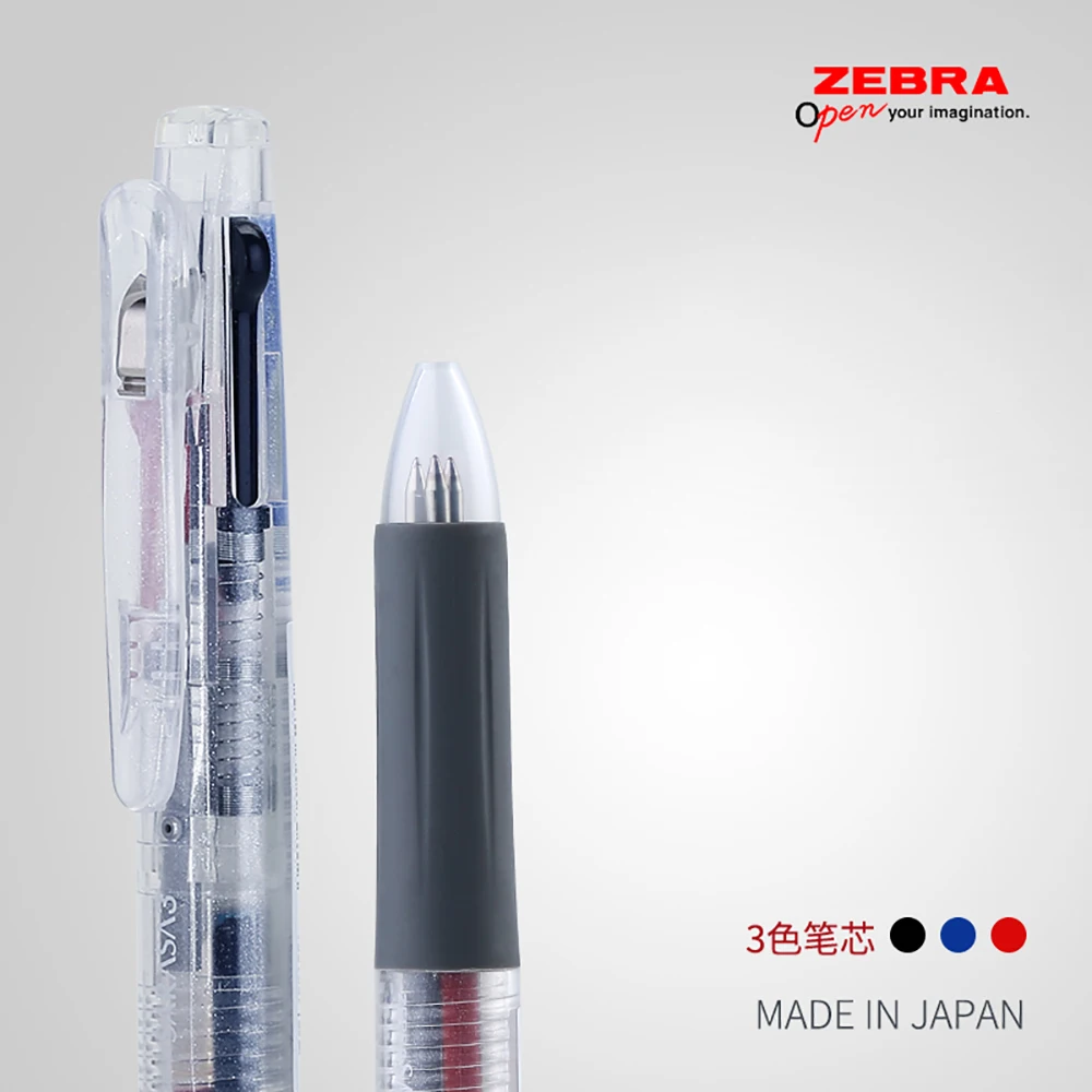 Japan ZEBRA Three Color Gel Pen J2J3 Multifunctional Pen Black Blue Red Replaceable Refill 0.5mm Stationery School Supplies