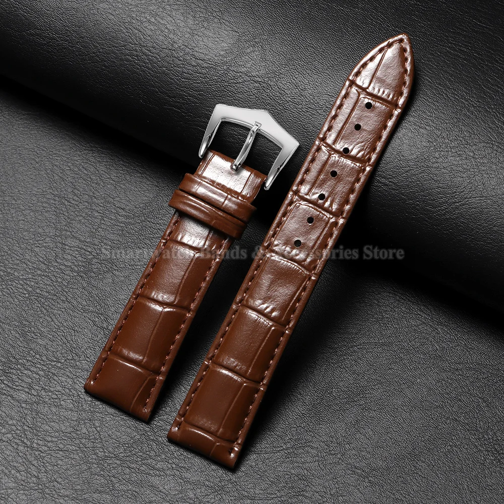 Premium Calfskin Leather Watch Strap with Steel Buckle