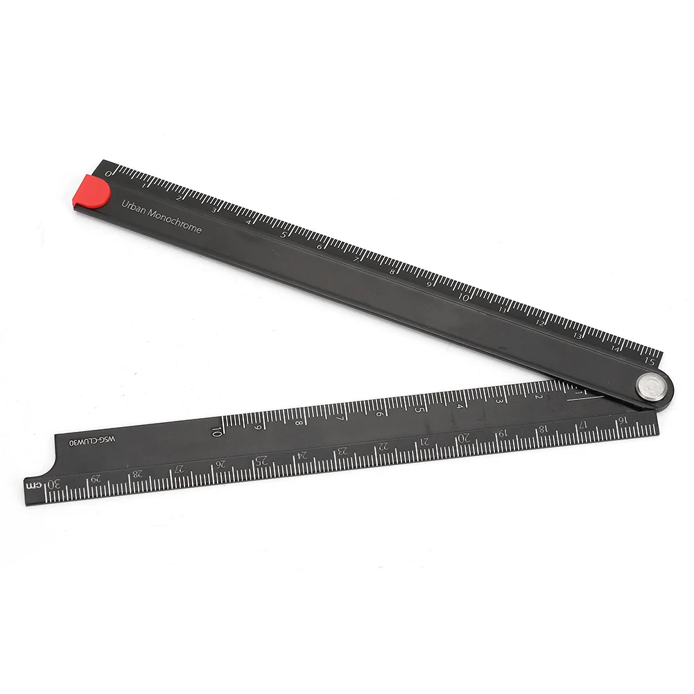접이식 알루미늄 합금 자 0-300mm 심플 90도 자 ° 접이식 금속 문구 자 0-300mm 알루미늄 합금 자