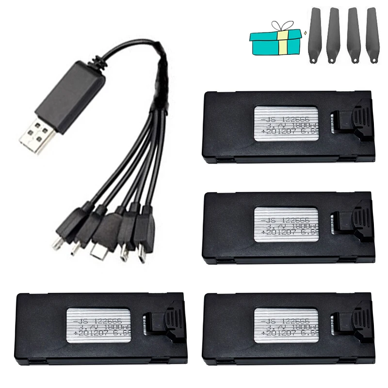 ตัวเลือกสินค้า แบตเตอรี่โดรน 3.7V 1800mAh สำหรับ E88 E88EVO E525 E525PRO E99 E99S E100 Li-Po