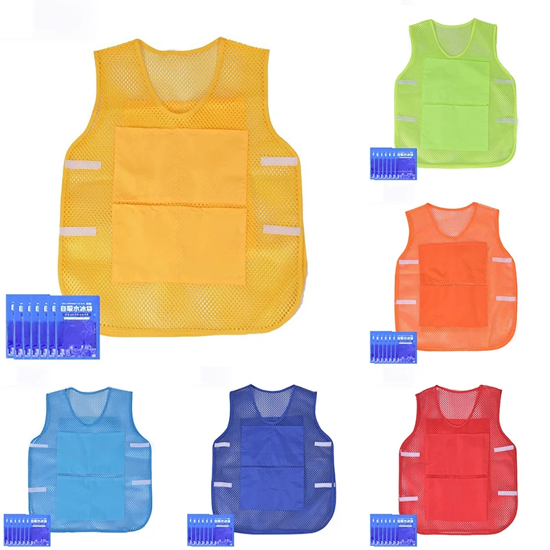 유니섹스 냉각 조끼 여름 야외 아이스 팩 조끼 고온 예방 의류 낚시 사이클링 요리사 아이스 팩 조끼