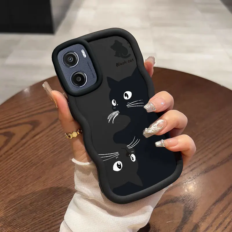 Stylish Black Cat Shockproof Flexible Phone Cover