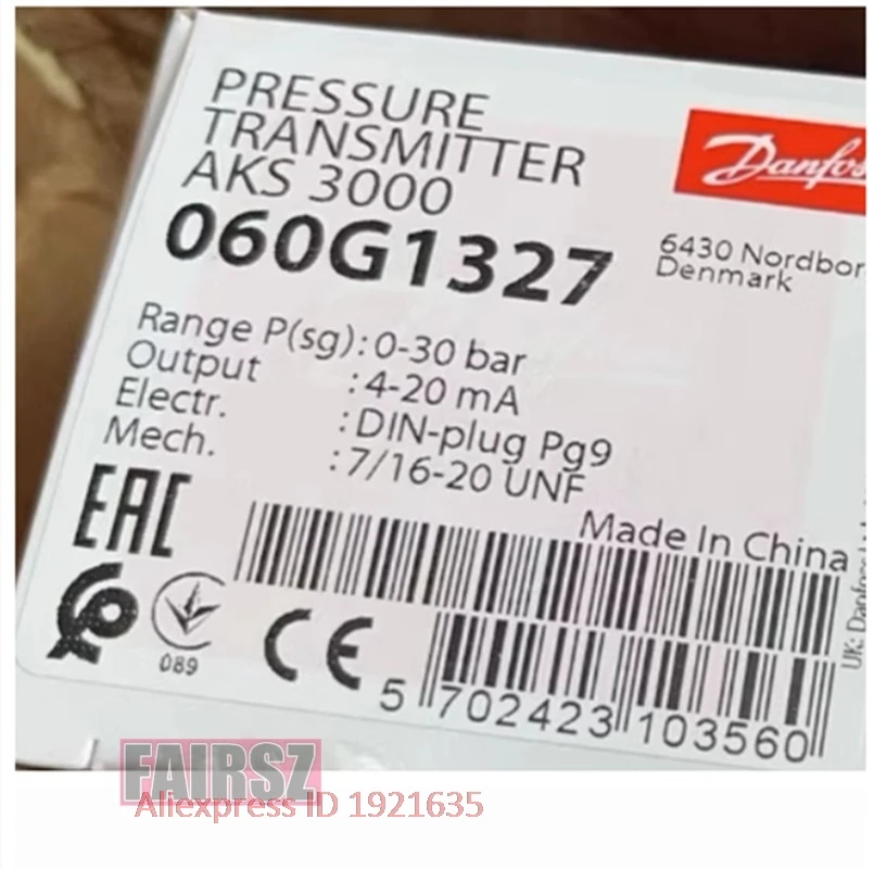 Original DAN.FOSS Pressure Transmitter AKS 3000 060G1327 0-30BAR FAIRSZ STORE