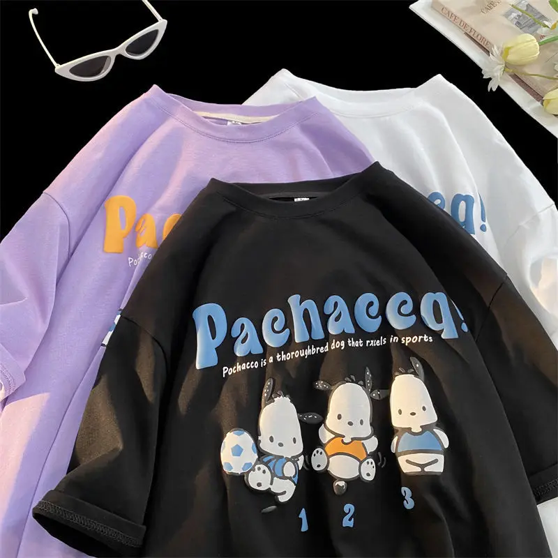 Sanrio Kawaii Pochacco T-shirt Sweet Cartoon Print Drop