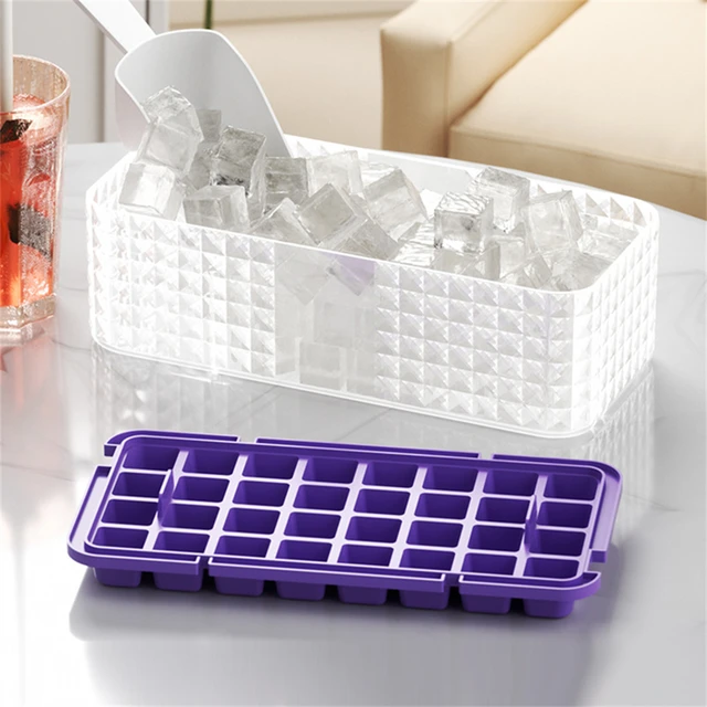 1pc Multi-grid Ice Cube Mold With 1pc Ice Shovel, Purple Ice Tray For  Kitchen