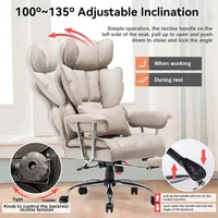 Office Chair 400LBS, Tall Office Chair, PU Leather Computer Chair, Executive Chair (with leg rest and lumbar support) 3