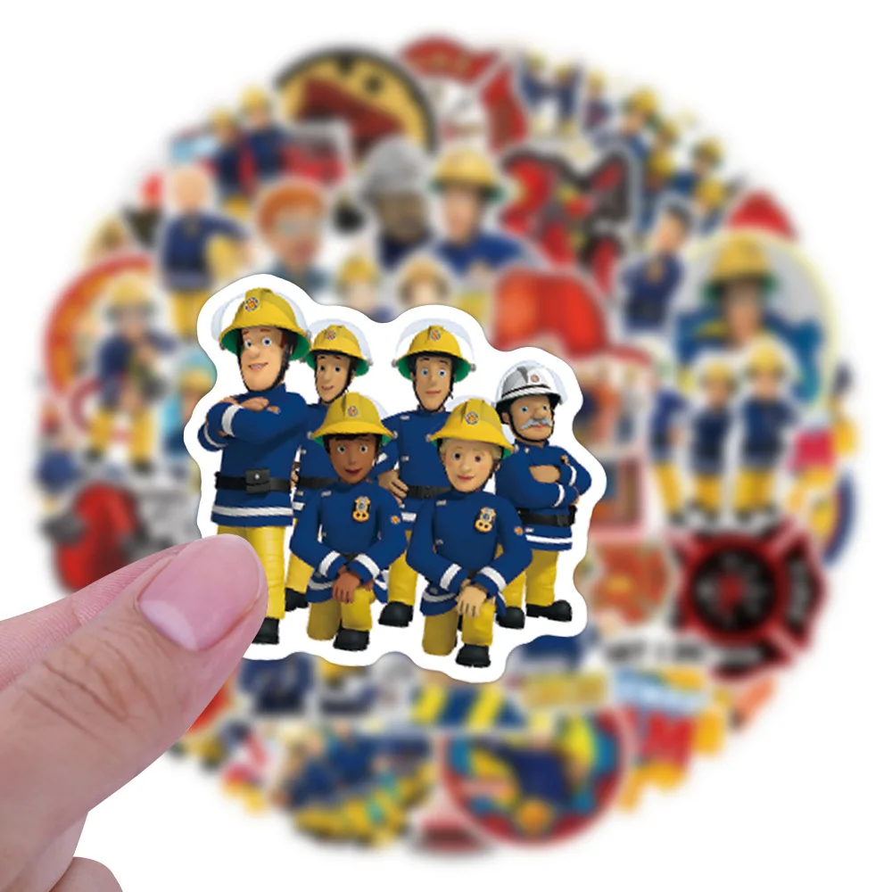 55PCS 소방관 샘 스티커 낙서 스티커 DIY 일기 전화 케이스 수제 스크랩북 미적 스티커