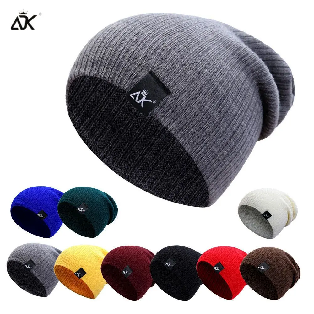 

High Quality Woman/Men Solid Cute Winter Autumn Hats Knitted Beanies Female Beanie Caps Warmer Bonnet