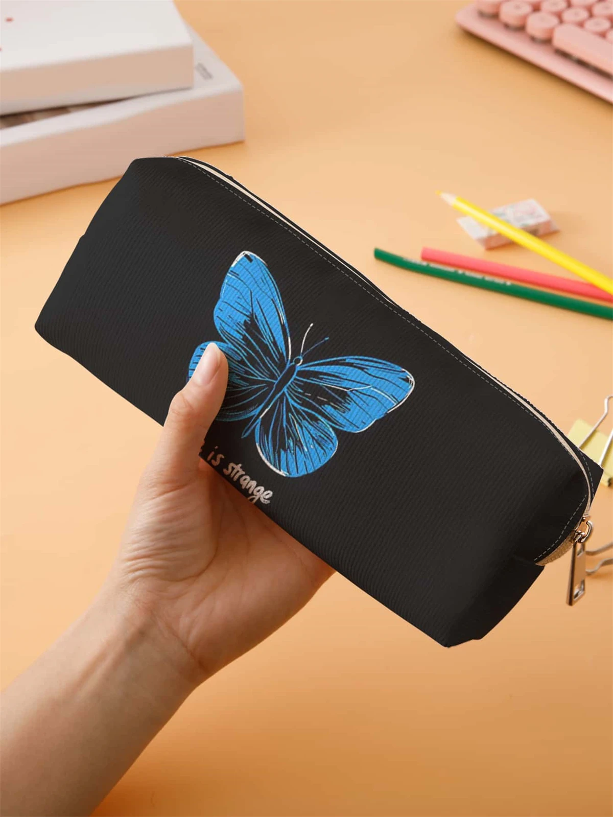 Small pencil case, large capacity pencil case, multifunctional stationery storage bag, student school organization supplies