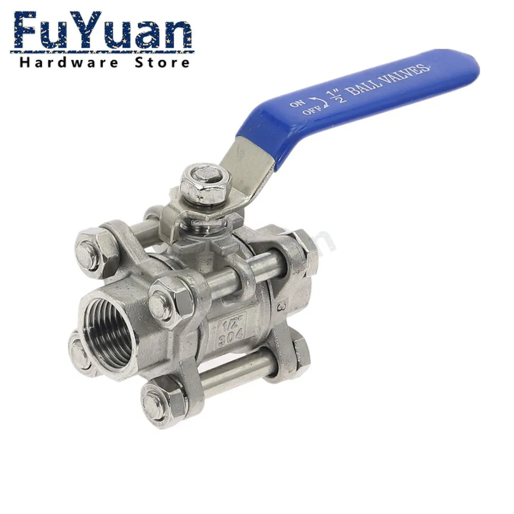 Válvula de Esfera de Full Port tipo de Rosca tipo de Rosca Fêmea Bsp 11 Fatias 304 1pc Aço Inoxidável