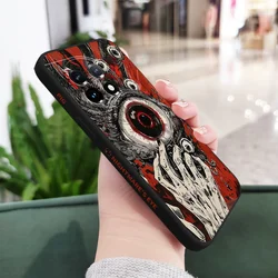 Devil Eye Liquid Silicone Phone Case for OnePlus 13R 5G (Black)