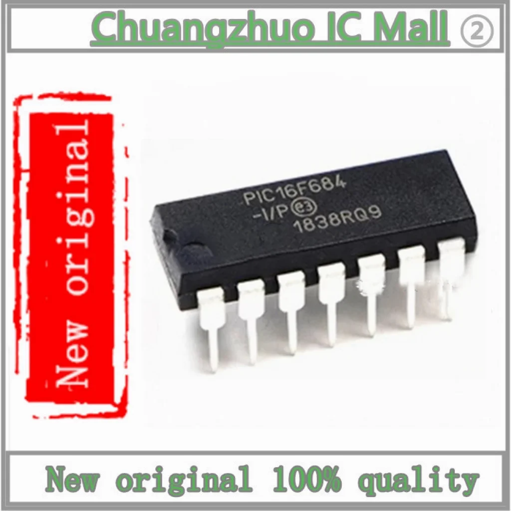 

1pcs PIC16F684-I/P PIC16F684 PIC16F684-I IC MCU 8BIT 3.5KB FLASH 14DIP IC Chip New original