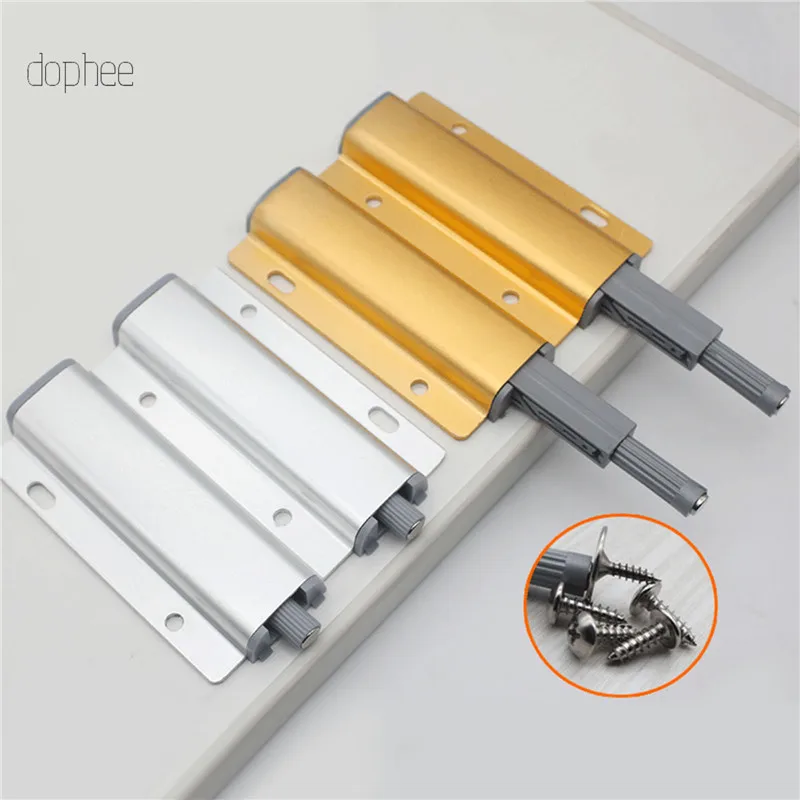 Dophee 1/2 stücke Aluminium Legierung Push zu Öffnen Schrank Fänge Tür Magnet Touch Stop Küche Unsichtbare Schrank Zieht Hardware