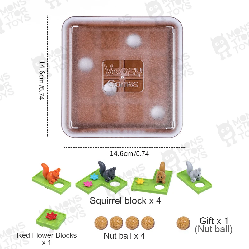 Children Educational Toy Squirrels Push Nuts IQ Puzzle Board Games Montessori Concentration Learning Logical Thinking Training 6