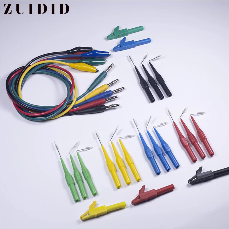 Multimeter Test Leads Alligator Clip to 4mm Banana Plug Probe Back