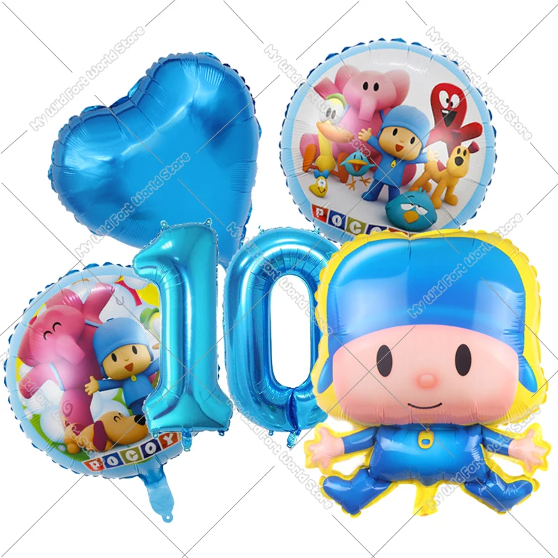 Niedliche Pocoyo Geburtstags-Zahlenballons Set Jungen Mädchen Party Dekoration Cartoon Babyparty Zubehör Kinder Geburtstagsgeschenke – Detail 3