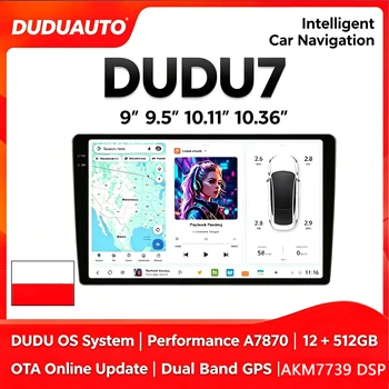 DUDUAUTO DUDU7 9/9.5/10/10.36 pulgadas Android 13 Carplay Inalámbrico A7870 DSP Radio para Auto 8G+128G Universal para Toyota Honda Kia Renault Peugeot Hyundai BMW Benz Audi Fiat Ford VW Skoda SEAT Reproductor Multimedia Sistema Inteligente Navegación GPS 4G Wifi Estéreo BT 1