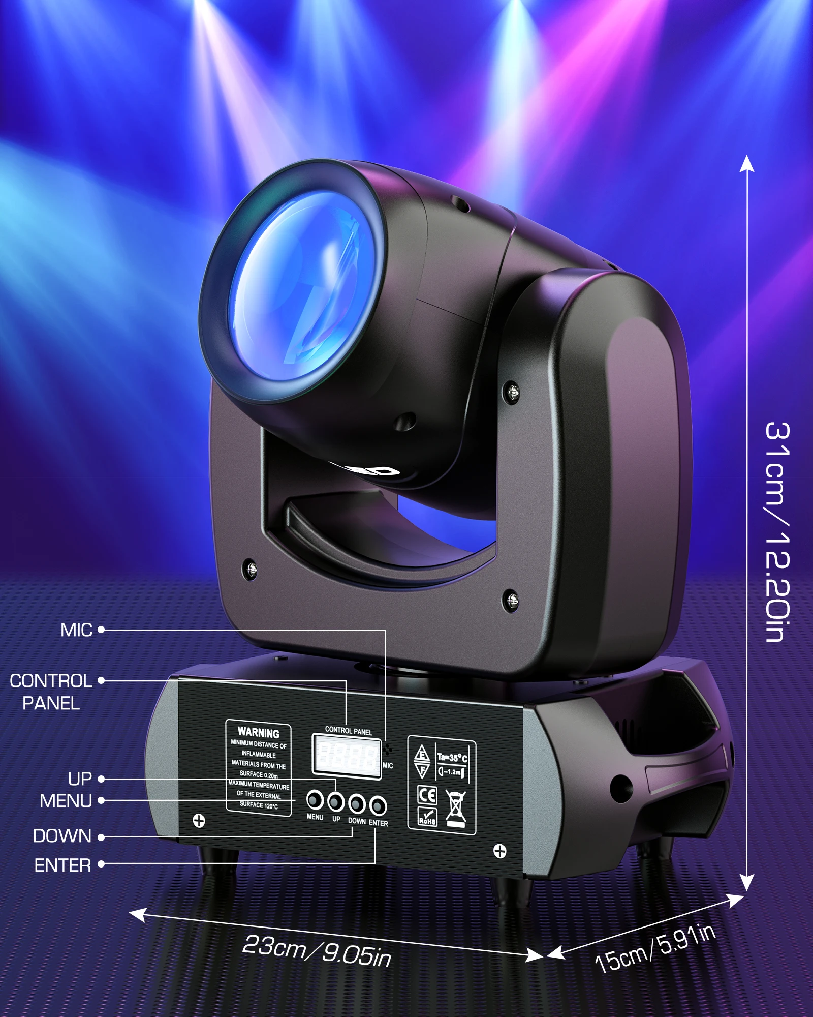 100W Moving Head Light LED Effect Gobo Lights Beam Stage Light DMX Dj Stage Lighting Party Disco