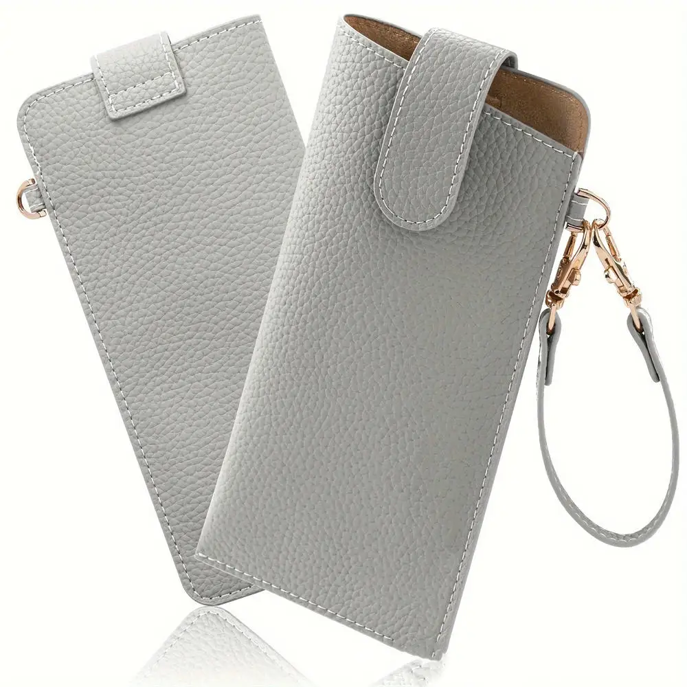 Lychee Pattern Water-Resistant PU Leather Eyewear Case - Durable & Easy to Maintain