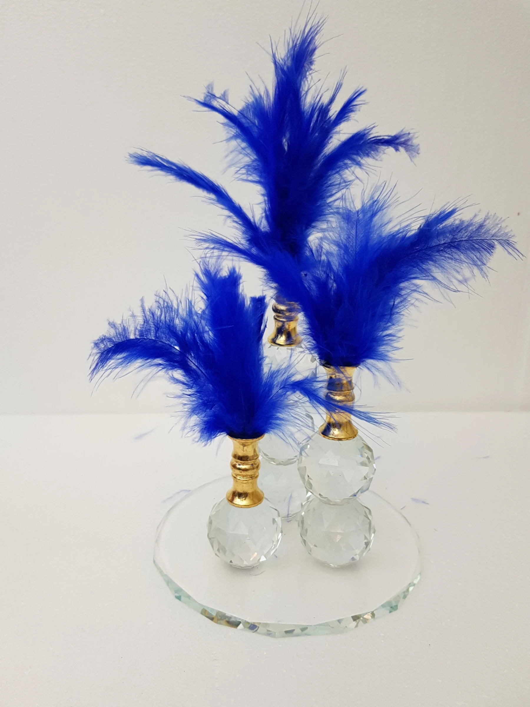 

EU HOME DECORATION AROS GOLD AĞIZ BLUE FEATHER HOME OFFICE DECOR
