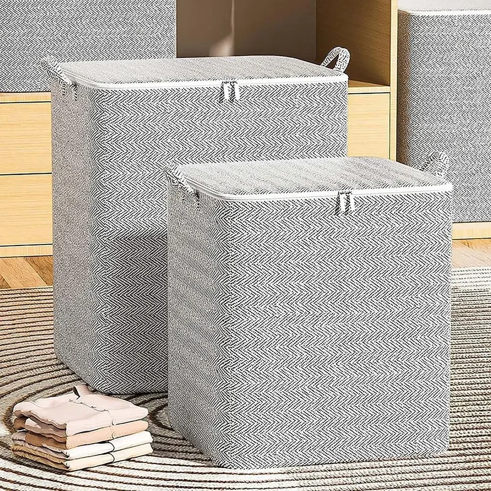 Quilt Storage Bag Lids Closet Organizers Bedding Blanket Pillow Clothes Packing  Bag  Basket Travel Capacity Storage Containers 2