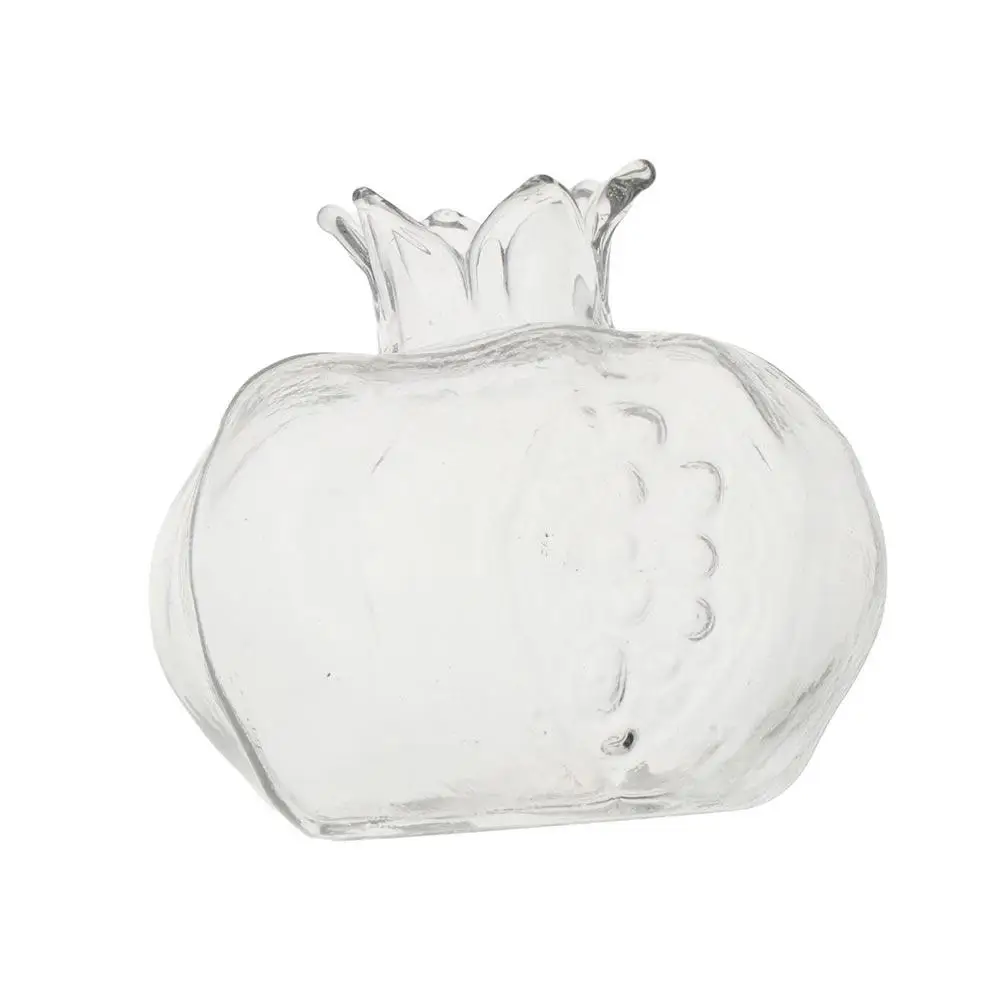 Creative Red Pomegranate Glass Vase Transparent Pomegranate Hydroponic Flower Vase Hammer Pattern Glass Fruit Vase Desktop 2