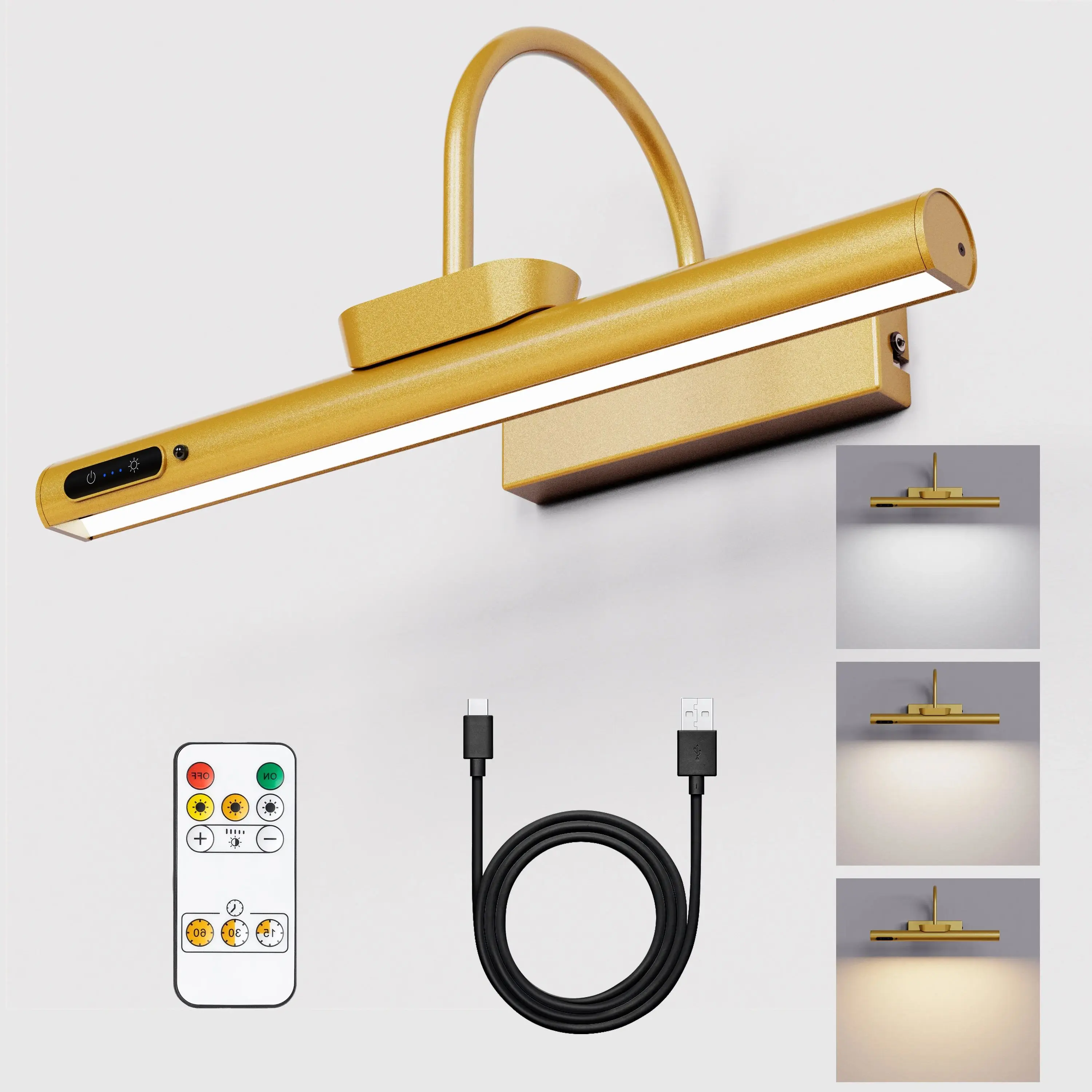 Wall Lamp Painting Picture Light With Remote 4000mAh Rechargeable