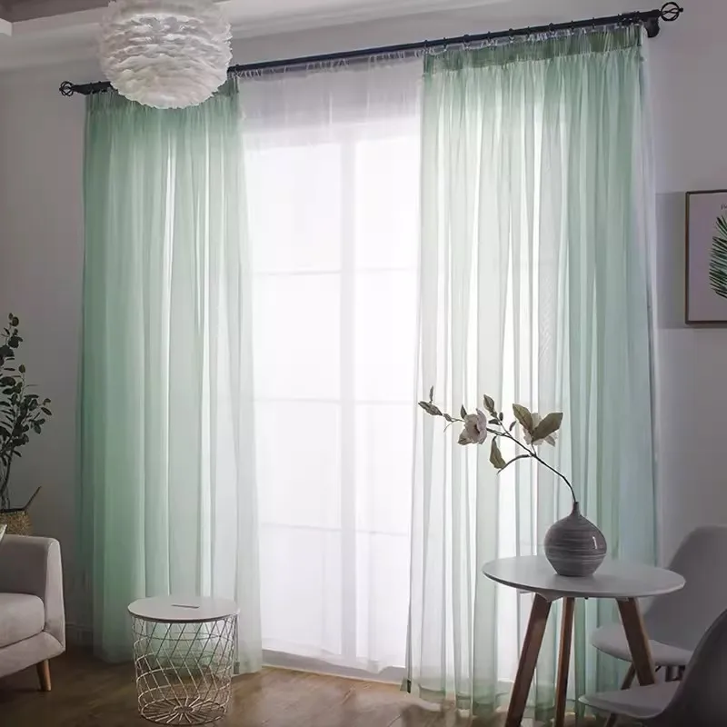 Sheer Curtains Window Curtains Decor Curtains White Sheer Yarn Tulle Orange Green Curtains for Room Divider Decor Children Wedding Ceiling Drapes WP184B