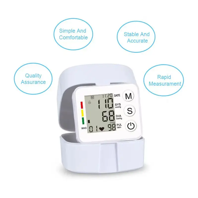 Wrist blood pressure monitor, heart rate and pulse automatic blood pressure monitor, household precision monitor