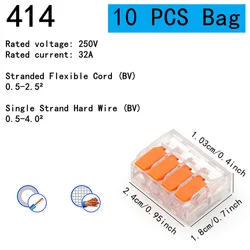 Orange Quick Plug - in Electrical Connectors, Wire Terminals, 250V/32A (10pcs - 414 - Bag)
