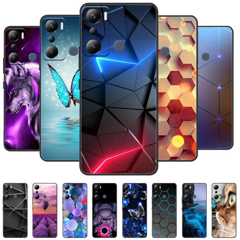 

For Infinix Hot 20i Case Wolf Lions Painted TPU Silicone Soft Case for Infinix Hot 20i Phone Cover X665C X665E Shockproof Fundas