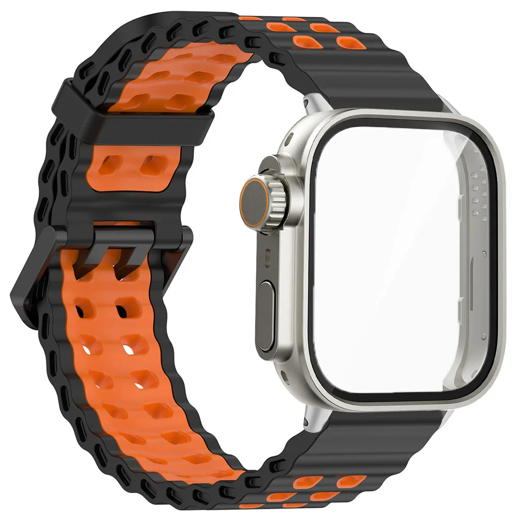 Breathable Silicone Band with PC Full Case & Screen Protector