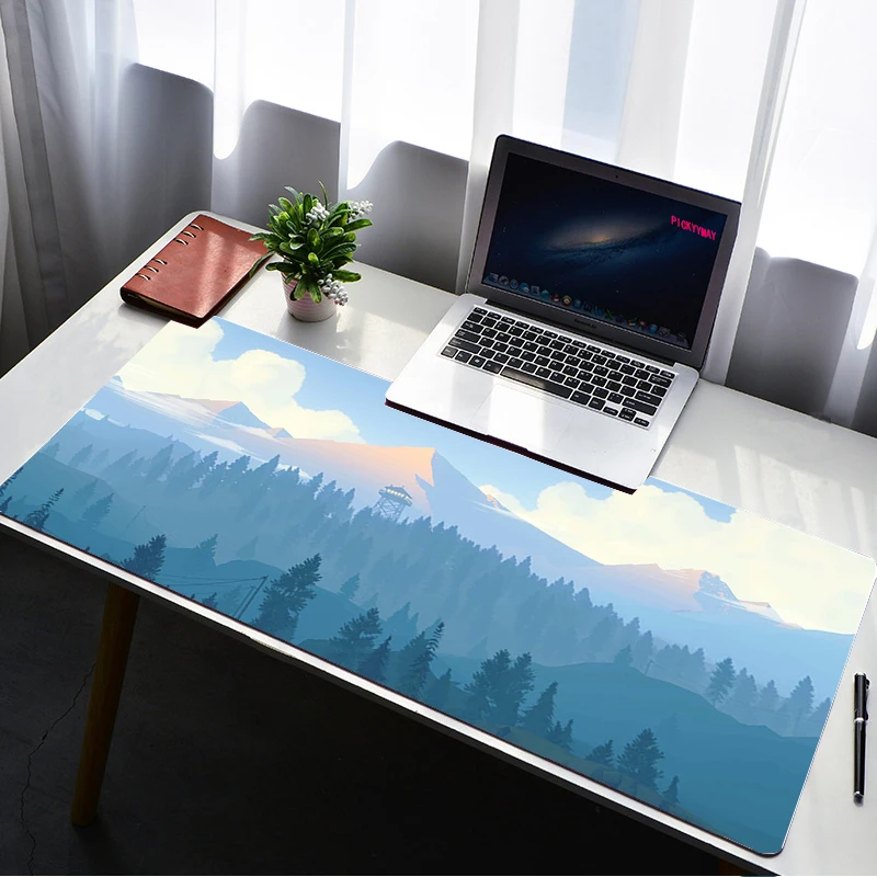 Deep Forest Firever Gaming Mouse Pad Laptop Gamer Mousepad Tapete Grande Bloqueio Borda Teclado Tapete de Mesa para Csgo Lol Dota 70x30cm - Imagem 3