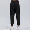 Women's Sports Pants Loose Spring Autumn Running Yoga Tracksuit Trousers Pocket Fitness Solid High Waist Cargo Jogging Pants 3
