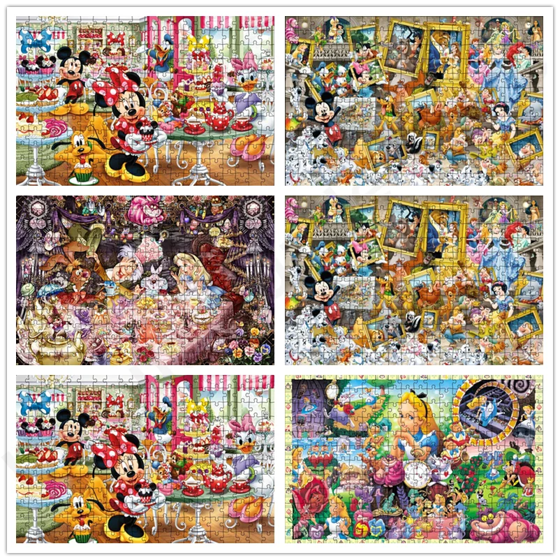 Disney Mickey Mouse & Disney Princess Puzzle 300/500/1000 Pieces Puzzle Jigsaw Educational Toy Unique Design Diy Home Decoration