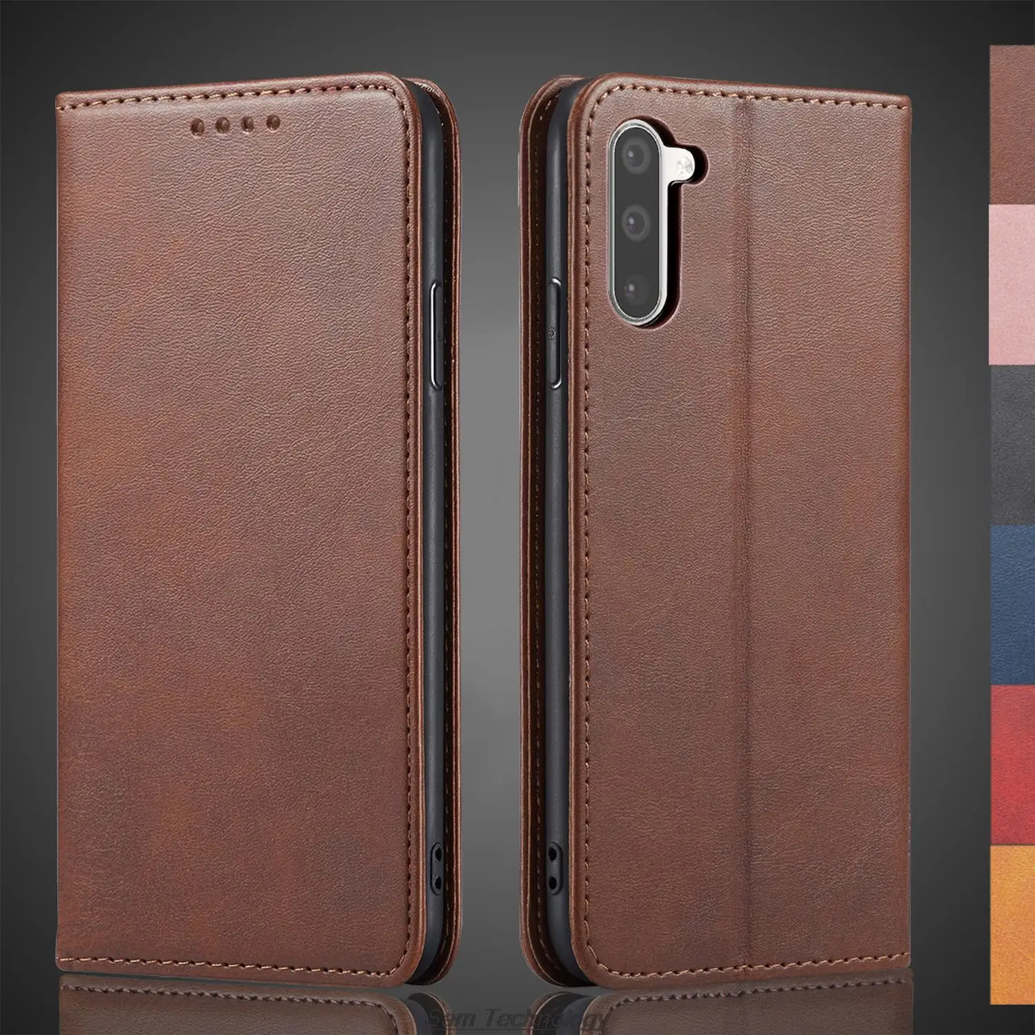 Premium Magnetic Leather Wallet Case - Flip Cover Holster for Samsung Galaxy Note 10