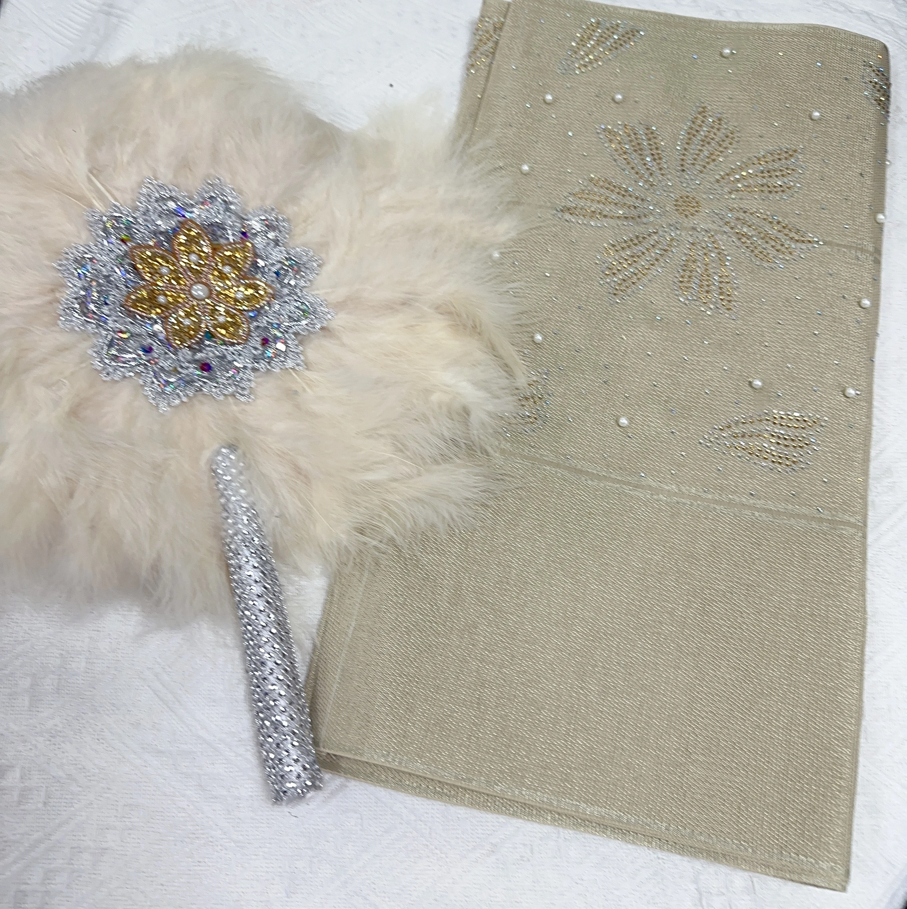 

NEW Feather Fan With ASO OKE Headtie Matching For Ladies Wedding Party Nigerian Style Fan New Design African Handfan