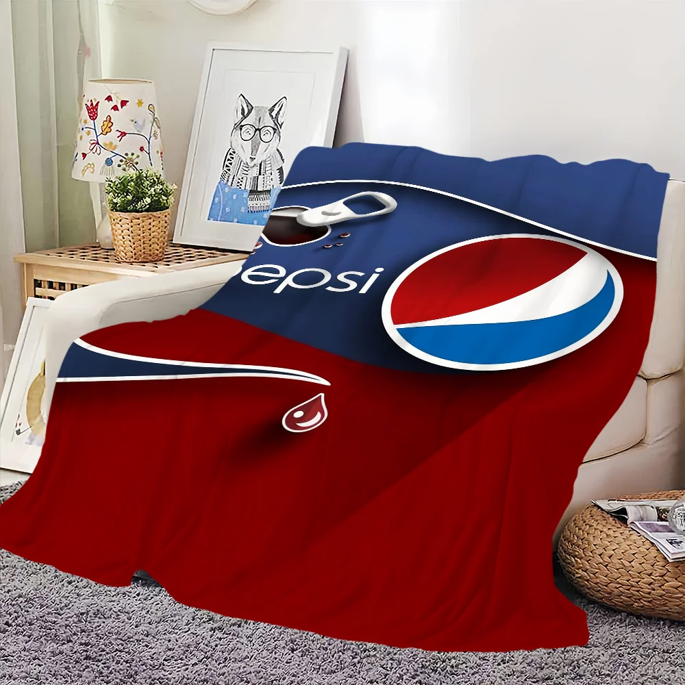 Fashion P-pepsi C-cola Logo Blanket Skin friendly comfort warm soft plush blanket suitable sofa living room office bedroom 4