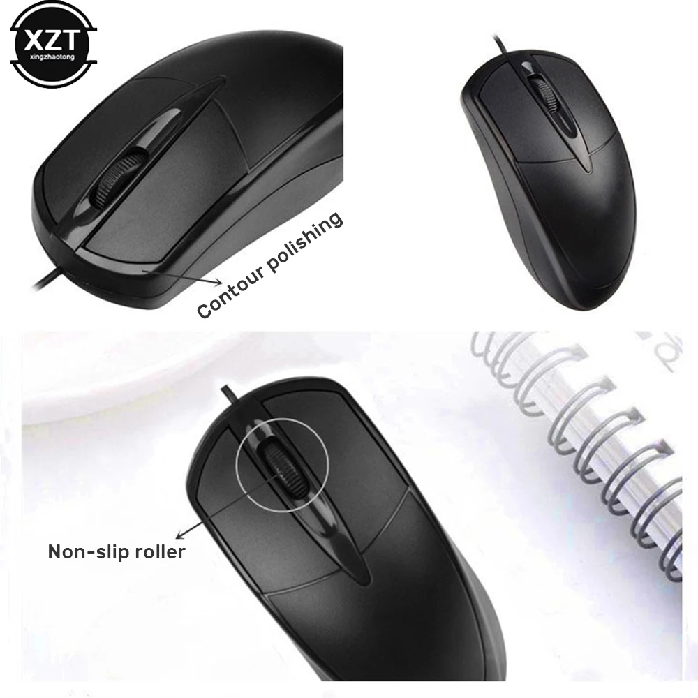 Ergonomic Wired USB Mouse for Home, Office, and Gaming - Non-Slip Design