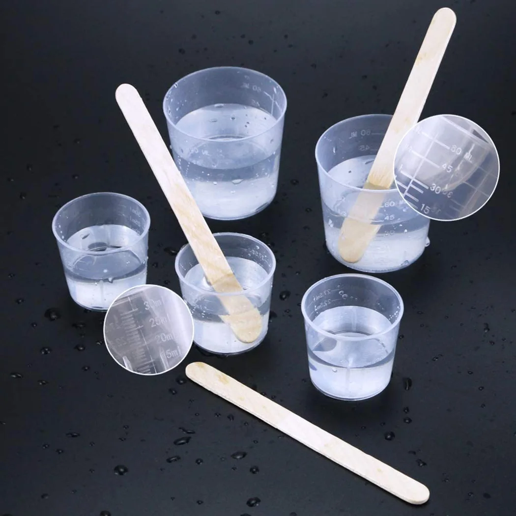 

30X Laboratory 60ml Plastic Graduated Measuring Cup Beaker Liquid Cup Container Kitchen Dining Bar Accessories