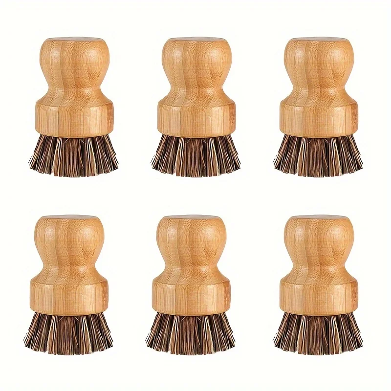 Eco-Friendly Bamboo Dish Brushes - Natural Scrub Brush Set with Durable Sisal Bristles