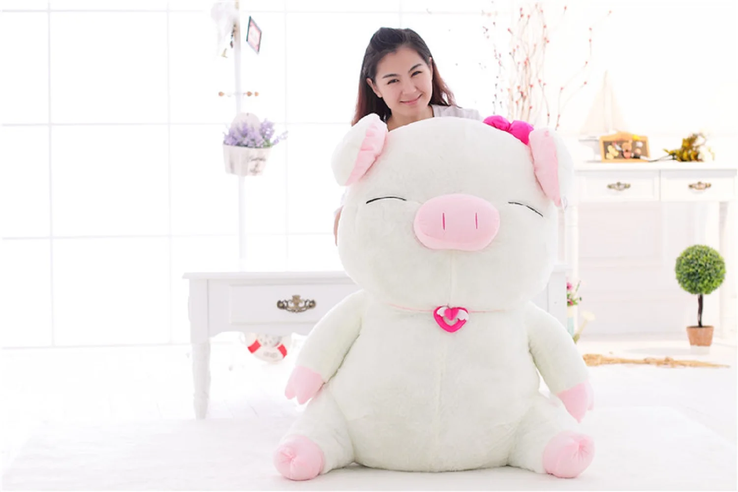 

large fat plush pig toy big lovely cartoon soft pig doll gift about 80cm