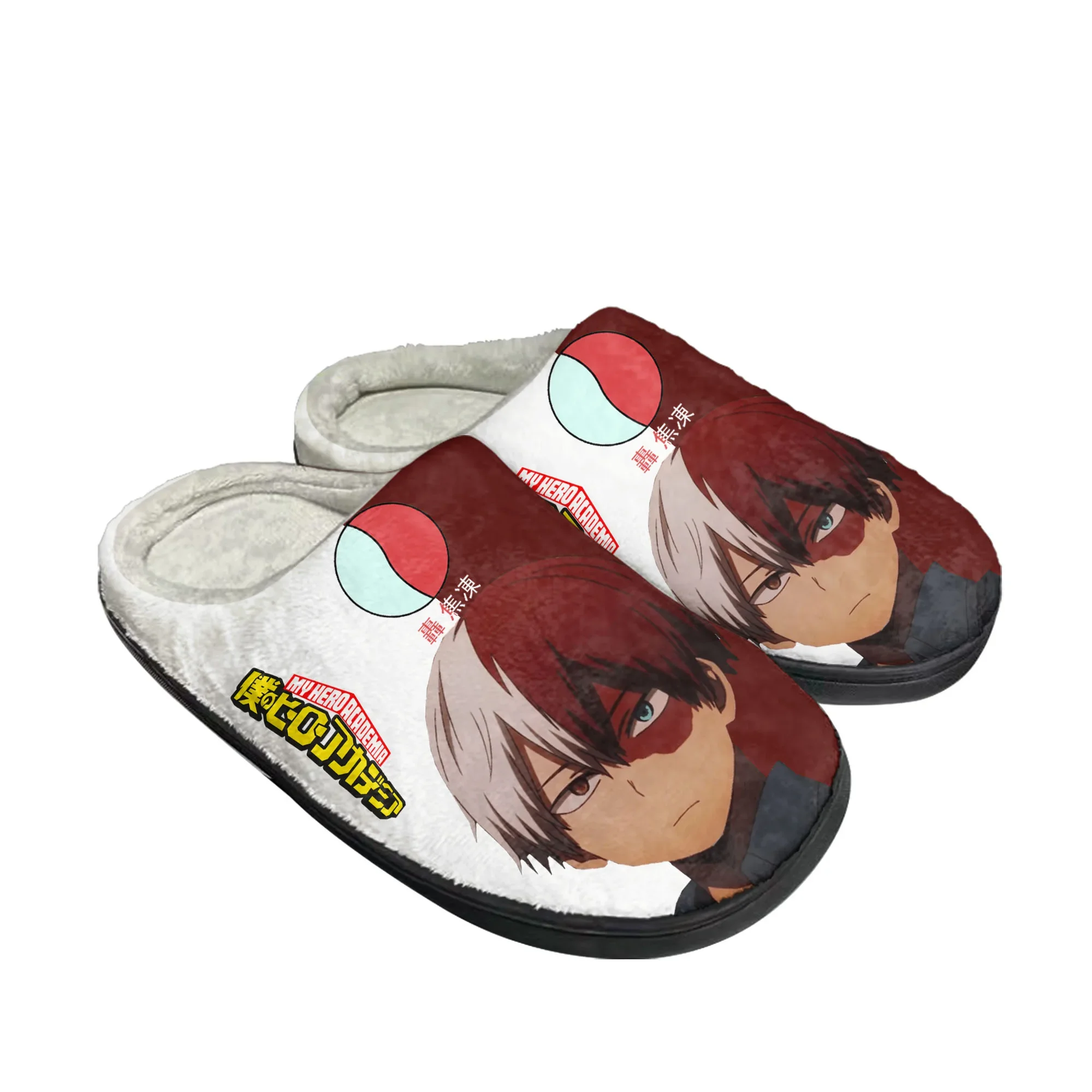 Shoto Todoroki My Hero Academia Home Cotton Custom Slippers Mens Womens Sandals Plush Casual Keep Warm Shoes Thermal Slipper