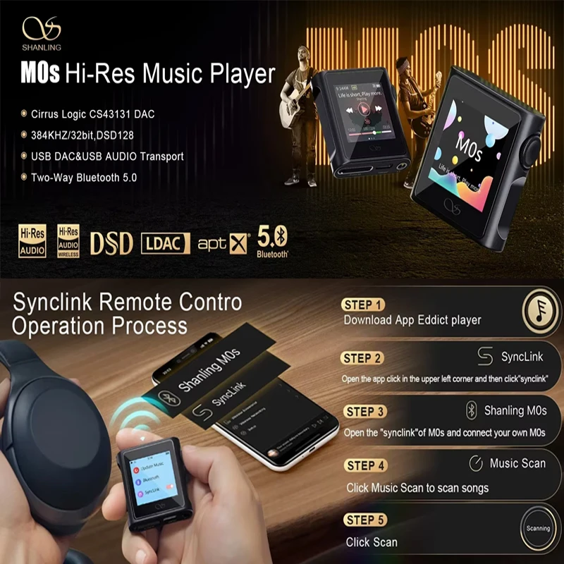 SHANLING M0S MP3 プレーヤー ハイレゾオーディオ HIFI ポータブル MP3