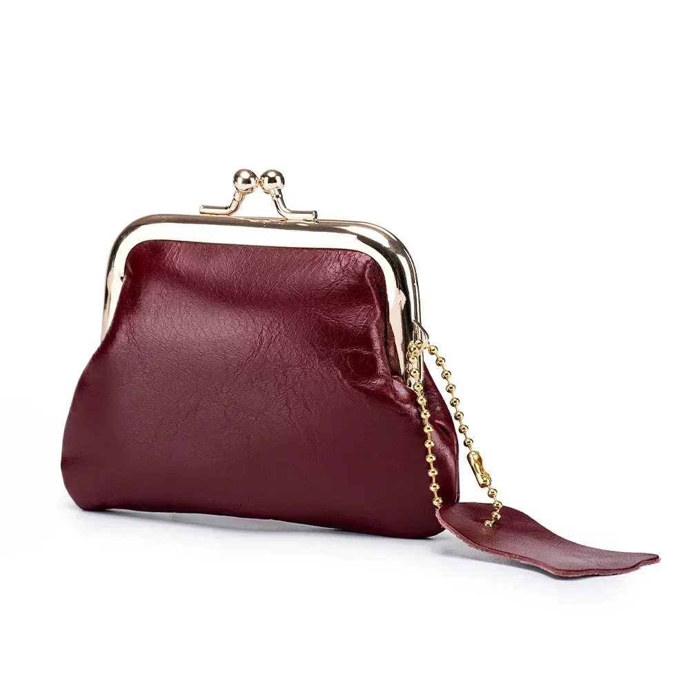 Women Small Coin Purse Genuine Cow Leather Ladies Fashion Card Holder Wallets Small Purses Elegant Bags